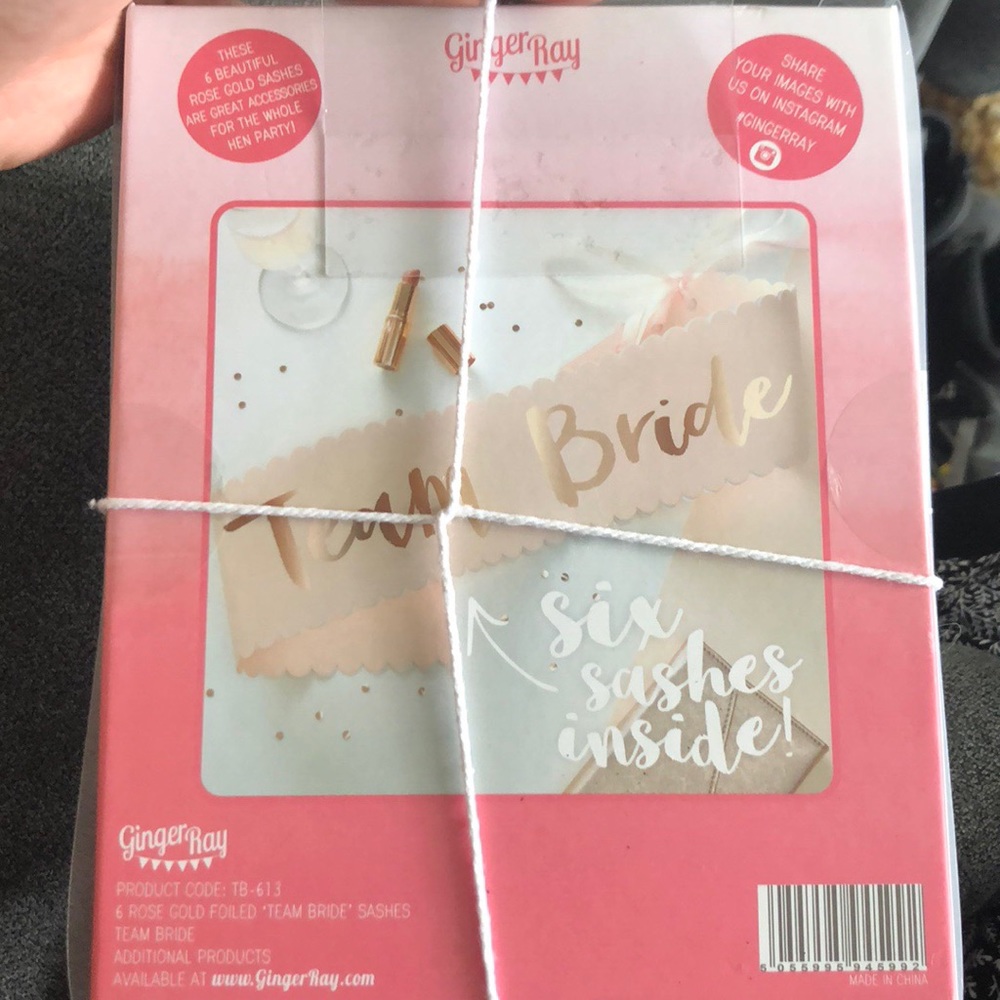 Bridesmaid party sashes